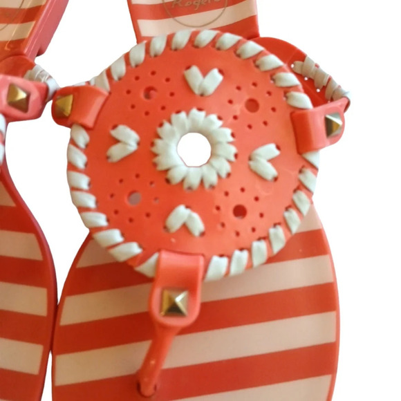 Jack Rogers Sandals Melon and White Woven Jelly Thong Sandals size 7 - Picture 3 of 9